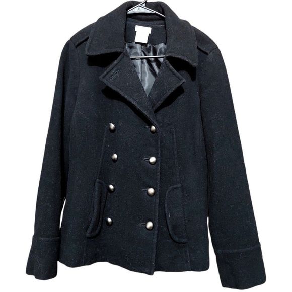 George Women's Wool Peacoat, Small (4/6), Black Soot - Picture 1 of 3